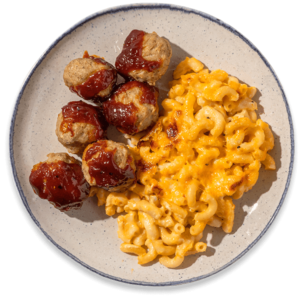 BBQ Meatballs and Mac